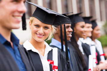 university student in graduation attire