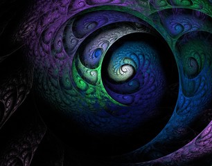 Green, blue, purple fractal