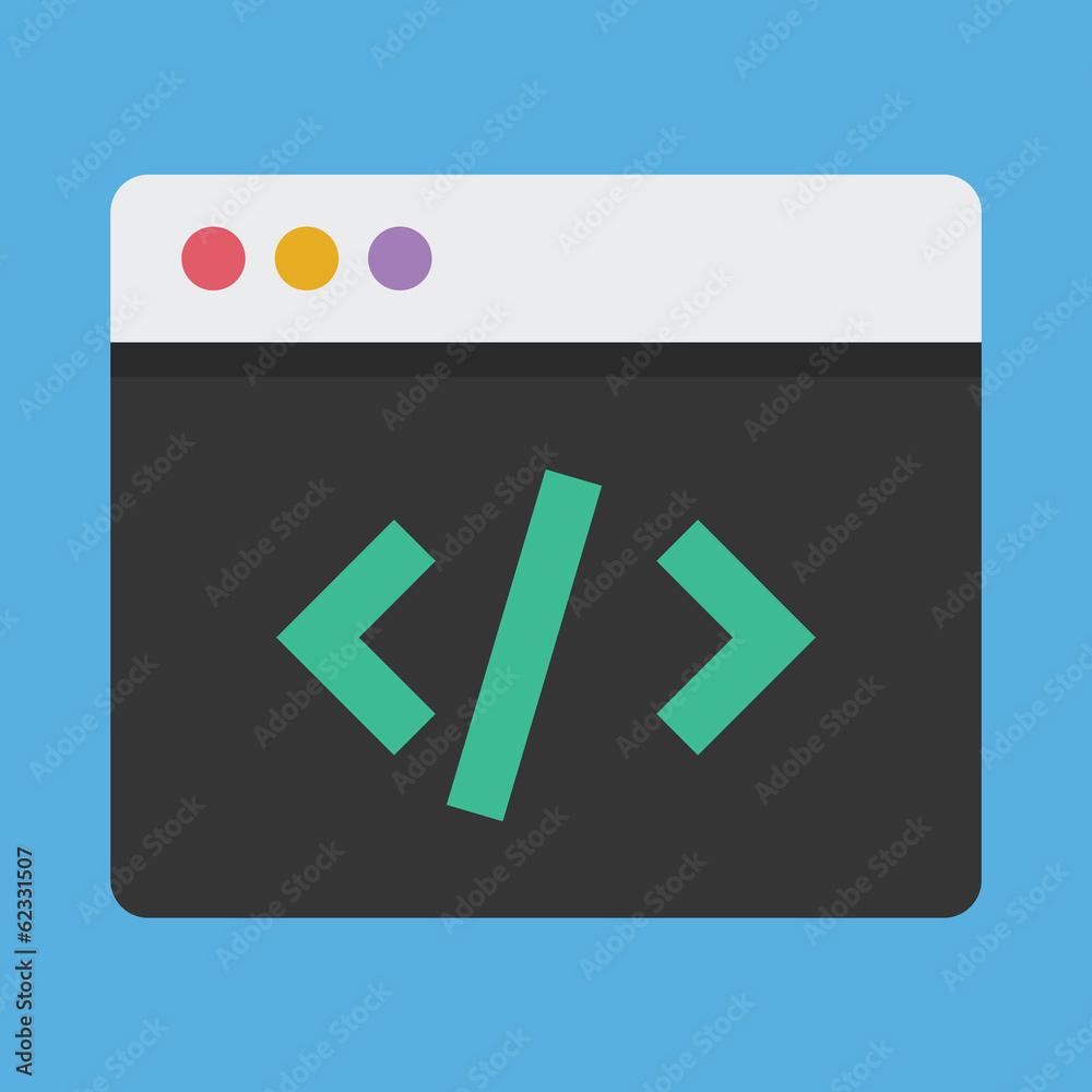 Poster vector coding icon