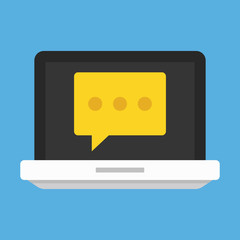 Vector Laptop Message Icon