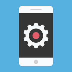 Vector Smartphone and Gear Icon