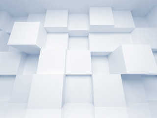 Abstract 3d architecture background with white cubes
