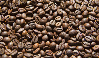 Roasted coffee beans background