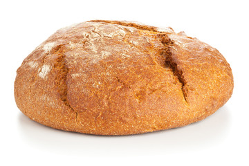 Loaf of bread on white