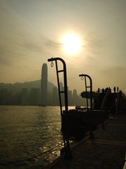 silhouette of Hongkong Port 
