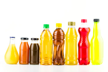 Soft bottle drink isolated white background