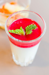 panna cotta strawberry dessert