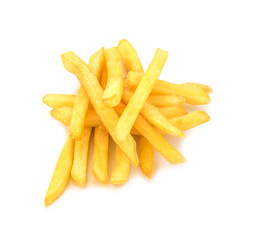 French Fries on white background
