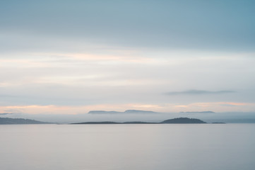 Fototapeta na wymiar Fornebu in mist and pastel