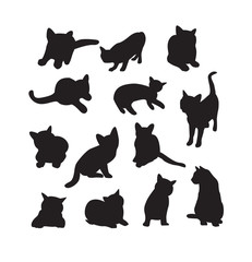 Set of Cats - vector silhouette