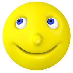 The smilie smiles and looks sideways