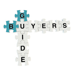 Buyers guide 3d puzzle on white background