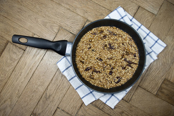 Buckwheat porridge with fruits and peanuts