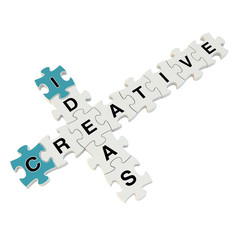 Creative ideas 3d puzzle on white background