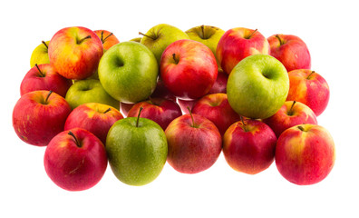 Red apples isolated on white background.