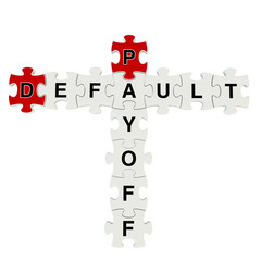 Dafault payoff 3d puzzle on white background