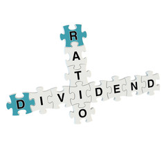 Dividend ratio 3d puzzle on white background