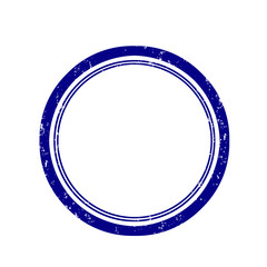 Empty blue round grunge stamp, vector illustration