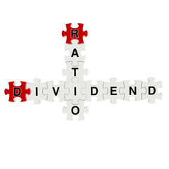 Dividend ratio 3d puzzle on white background