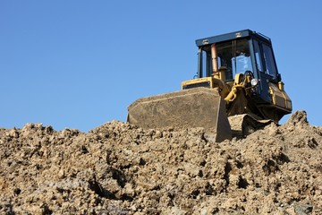 Obraz premium Planierraupe auf Baustelle