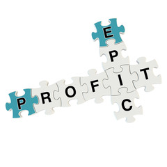 Epic profit 3d puzzle on white background