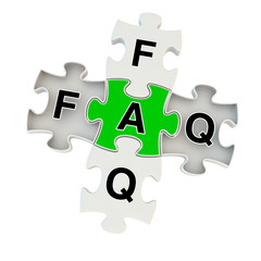 Faq 3d puzzle on white background