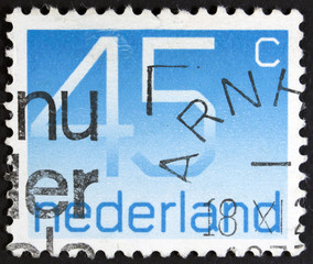 Postage stamp printed in the Netherland shows value