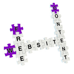 Free website content 3d puzzle on white background