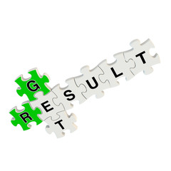 Get result 3d puzzle on white background