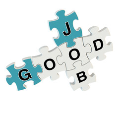 Good job 3d puzzle on white background