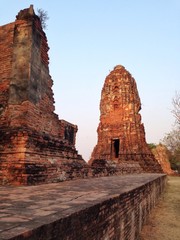 the old thai temple in ayutthaya