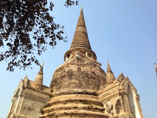 old pagoda in thai temple of Ayutthaya,thailand.