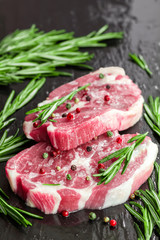 Raw steaks