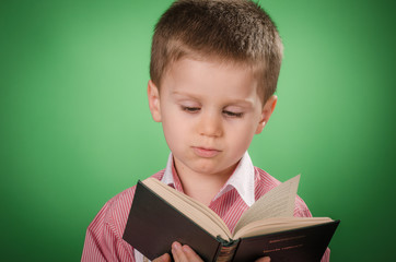 Little boy reading