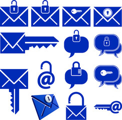 locked message icon set