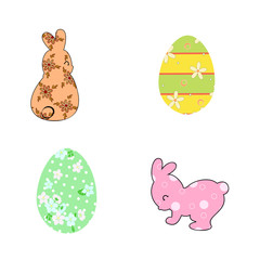 Rabbits and Easter eggs,  pastel