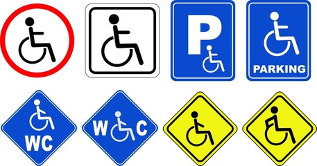 Disability icon set