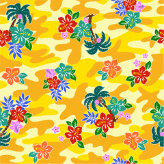 Obraz premium ハイビスカスのパターン