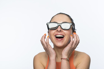 Fototapeta premium Girl with 3D glasses
