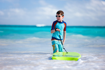 Boy surfing