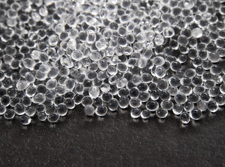 transparent plastic polymer granules