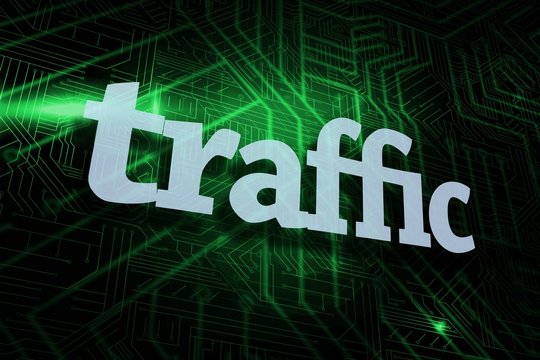 Traffic against green and black circuit board