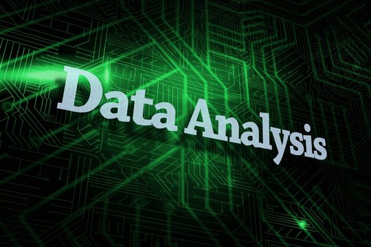 Data analysis against green and black circuit board