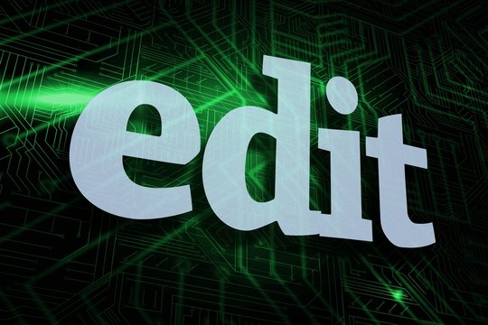 Edit against green and black circuit board