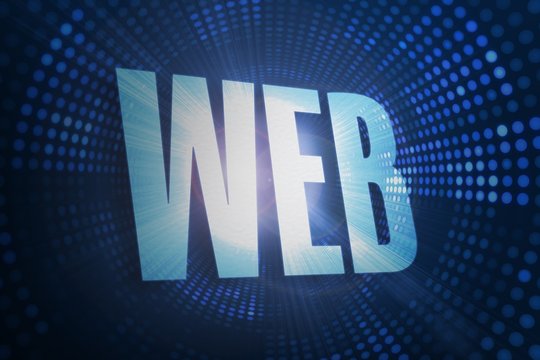 Web against futuristic dotted blue and black background