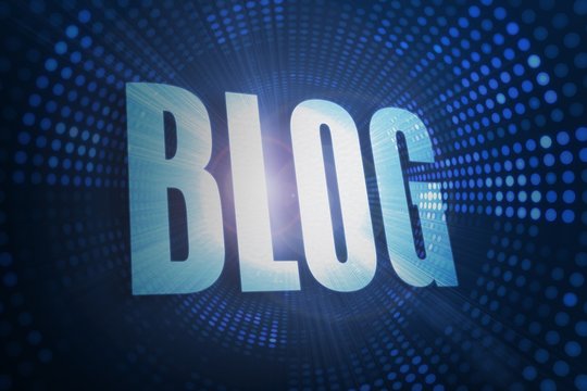 Blog against futuristic dotted blue and black background