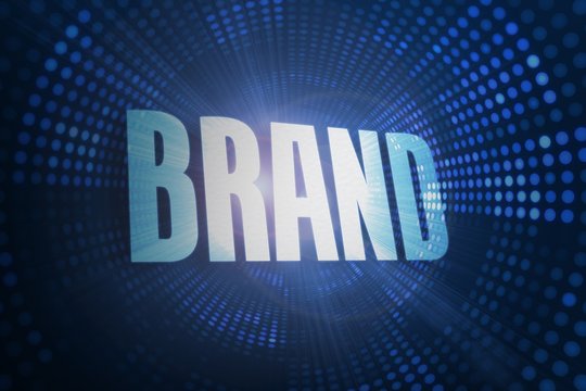 Brand against futuristic dotted blue and black background