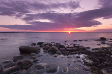 Beautiful scene of the setting sun