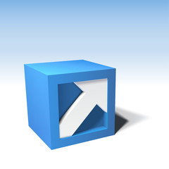 Infographic vector 3D cube with arrow
