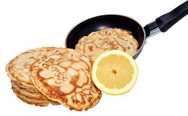 Fresh Pancakes And Frying Pan